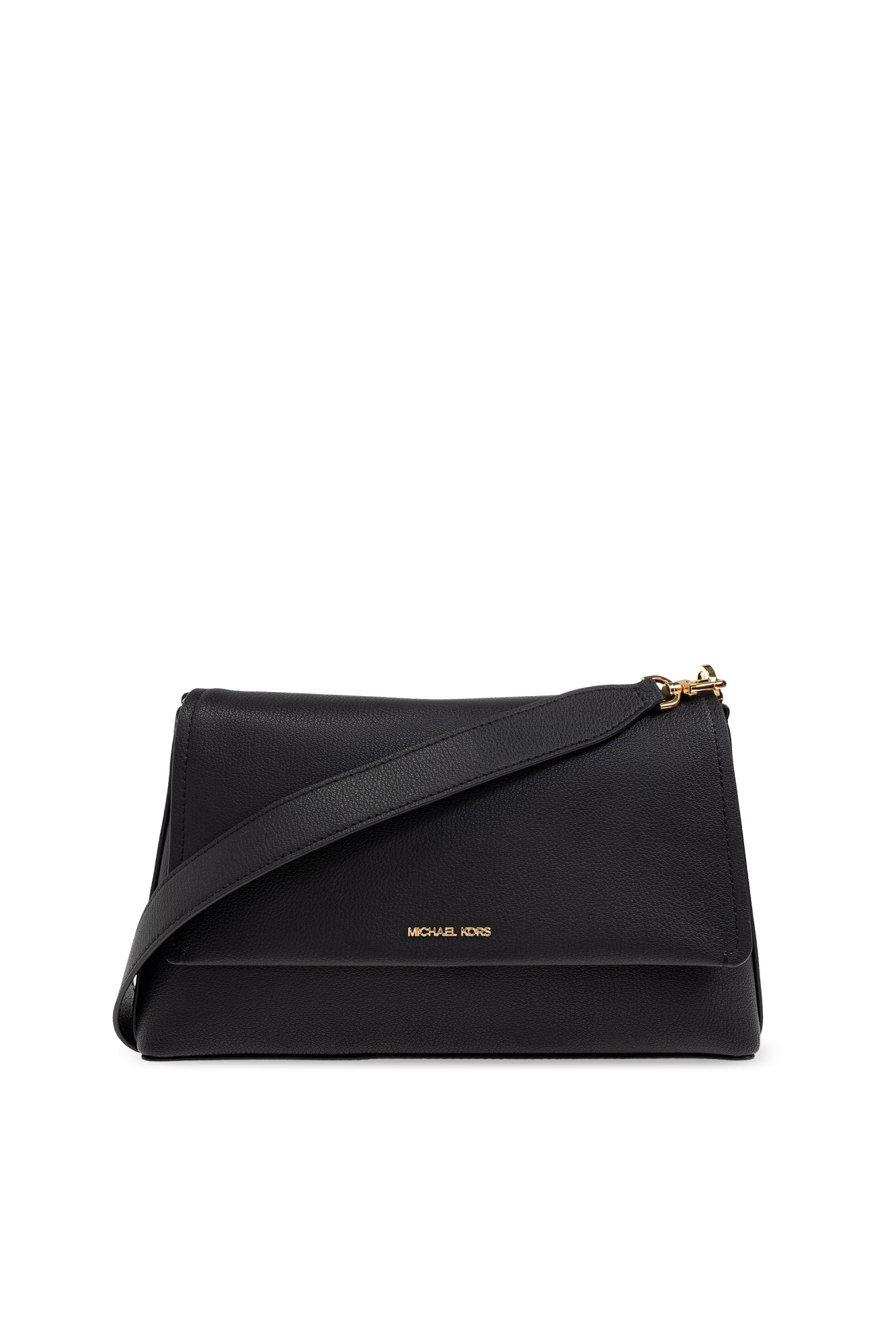 【関税&送料込】Michael By Michael Kors Black Leather Nessa Black Shoulder bag